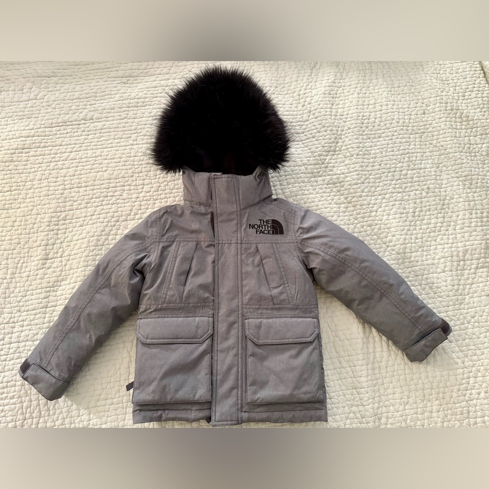 The North Face Youth Gray winter down Jacket coat XXSmall 5 boys girls fur hood